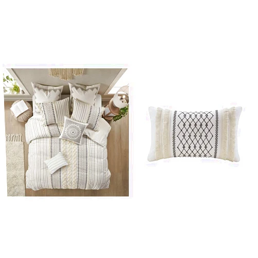 INK+IVY Comforter Set for Queen Size Bed and Decorative Oblong Pillow