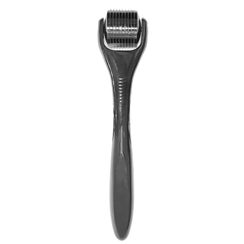 ROSELYNBOUTIQUE 0.25mm Microneedles Derma Roller for Hair Beard Facial Skin Men Women (Black with Black Head)