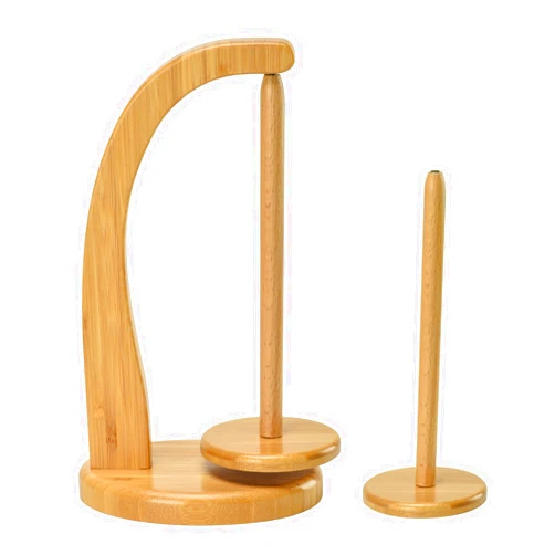 FLYKEY Yarn Holder with 2 Pcs Spindles for Knitting and Crocheting,Crochet Gift for Knitting Lovers,Wooden Yarn Spinner for Crochet by Artowell (Original Bamboo Color)