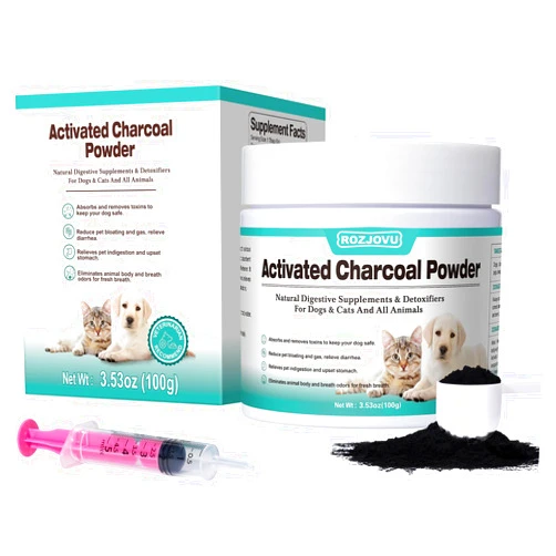 ROZJOVU Activated Charcoal for Dogs, Cats, and All Pets, Charcoal for Dogs Poisoning, Digestive Health, Gas & Liver Support, Non-GMO, Gluten Free,3.53oz(Powder)