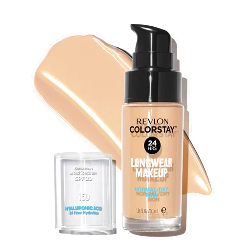 Revlon Liquid Foundation, ColorStay Face Makeup for Normal and Dry Skin, Longwear Full Coverage with Matte Finish, Oil Free, 150 Buff, 1.0 Oz