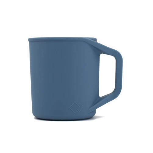 MYOTT Silicone Coffee Cup - Food Grade Silicone Camping Mug with Handle - Portable, Collapsible Coffee Mug - BPA Free, Dishwasher Safe and Microwave Safe 12- oz (Slate Blue, 1 Pack)
