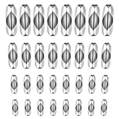 Mozeat Lens 100Pcs Ball Chain Connector Silver Beaded Chain Fits for 1.5/2.0/2.4/3.2mm Beaded Ball Chain Jewelry Making Accessories Clips for DIY Crafts