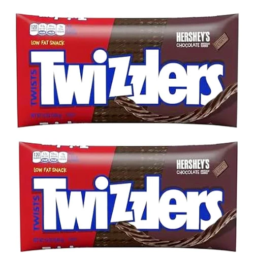 JS REDHOK DEALZ Twizzler Chocolate Twists, 12-Ounce Bags (Pack of 2) w/JS REDHOK DEALZ Sticker