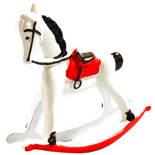 Melody Jane Dolls Houses Dollhouse White Rocking Horse Miniature Nursery Toy Shop Small Accessory 1:12