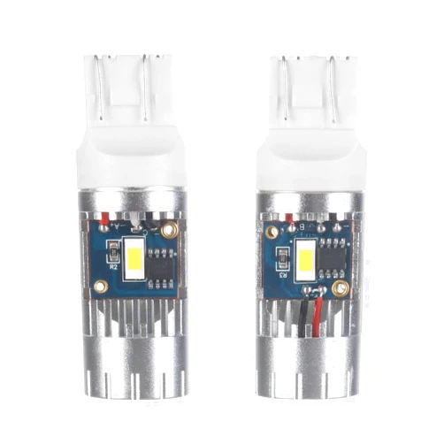 Kikioo 3157 3156 LED Bulb With Fan Support All Car Models Decoding，Front Rear White Light For Standard Socket(2pcs)