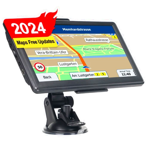 LOVPOI GPS Navigator for Car 7 Inch, Truck GPS Commercial Drivers, Trucker GPS for Semi Truck, Navigation for Truck 2024 Map with Free Lifetime Updates, Speed Limit Warnings, Lane Assist