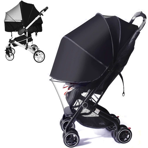 Sunjoy castle Bassinet Stroller Cover with UPF50+ Sunshade, Universal Breathable Baby Mosquito Net, 2-in-1 Stroller Sun Shade with Two-Way Zipper, UV Protection, Privacy Netting for Stroller, Car Seat, Travel Cribs