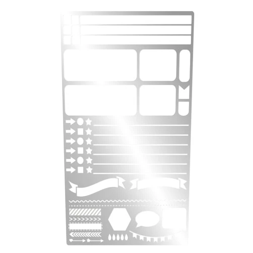 ANJIE + ASH Metal Journal Stencil for Bullet Journaling, Planning, Drawing, and DIY - Versatile Templates for Bookmark, Banners, Lines, Lists, Planner Stamps, Habit Tracker, Dot Journaling #3