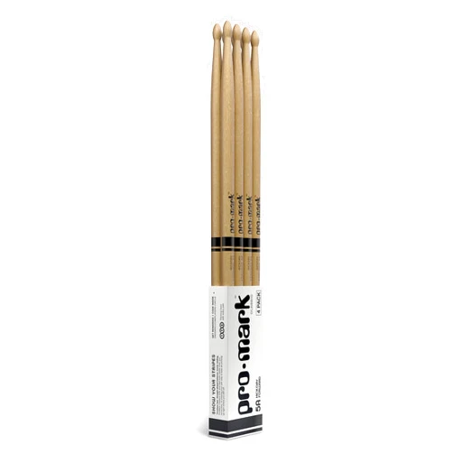 ProMark Drum Sticks - Classic Forward Hickory 5A Drumsticks - Drum Sticks Set - Drum Accessories - Wood Drumsticks for Adults & Youth - Oval Wood Tip - Buy 3 Pairs Get 1 Free