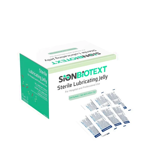 SION BIOTEXT Sterile Lubricant Jelly for Hospitals and Clinics Use. Professional Lubricating Single Packets, Water Based Gel Lubricants by Sion Medical 0.105 oz (3g) 144 per Box - Lube on The Go!