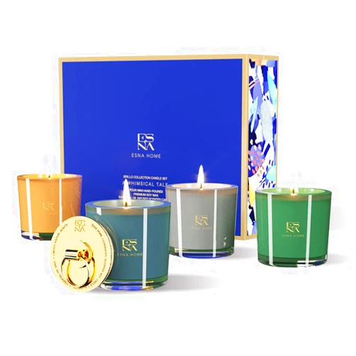ESNA HOME Luxury Scented Candle Set | Aromatherapy Gifts for Her | 4 All Natural Soy Candles | Luxury Gift Box | Candles for Home Scented | Self Care Gifts for Women | Self Care Candle Set