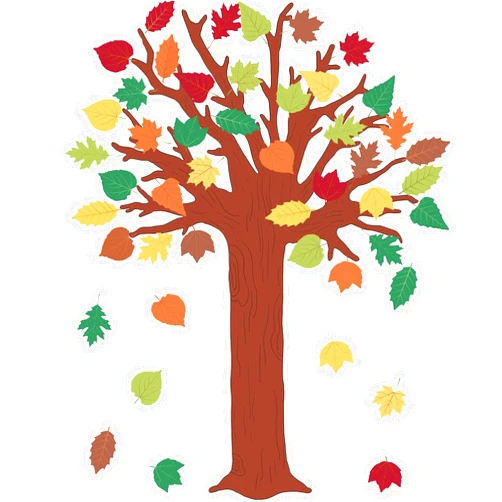 Zonon 78 Pieces Classroom Tree Bulletin Board Set Autumn Thanksgiving Fall Tree Bulletin Board Decorations Fall Tree Cutout Maple Leaves Cutout for Classroom Home Decoration (Vintage Style)