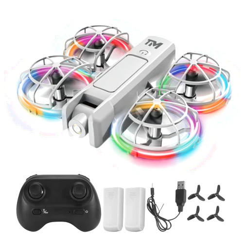 BananMelonBM Mini Drone for Kids with 20 Cool Light Modes, Toy Drone with Guard, Altitude-Hold, 3D Flip, 2.4G Remote Control, 3 Speed Modes, 2 Batteries, indoor Outdoor Mini Quadcopter Toy for Beginners