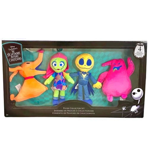 Just Play Disney Tim Burton's The Nightmare Before Christmas Neon Plush Collectors Set | Holiday 2024 Limited Edition | Neon Plush 4 Piece Set