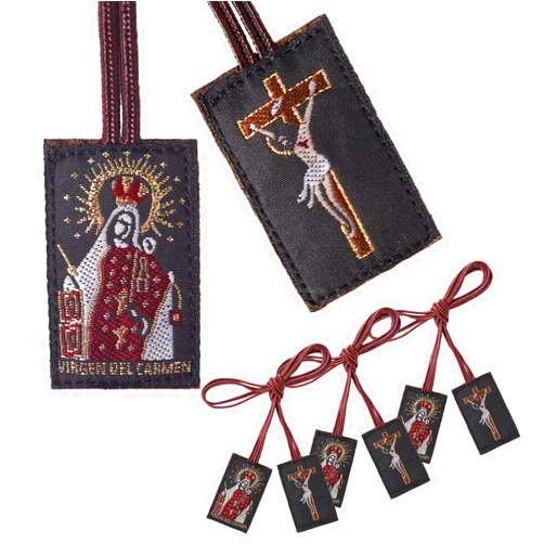 TALPGOD Escapularios Catolicos,3 Pcs Escapulario de la Virgen del Carmen,Handmade Brown Scapular of Our Lady of Mount Carmel,Scapulars Catholic Regalos Católicos Para Mujer
