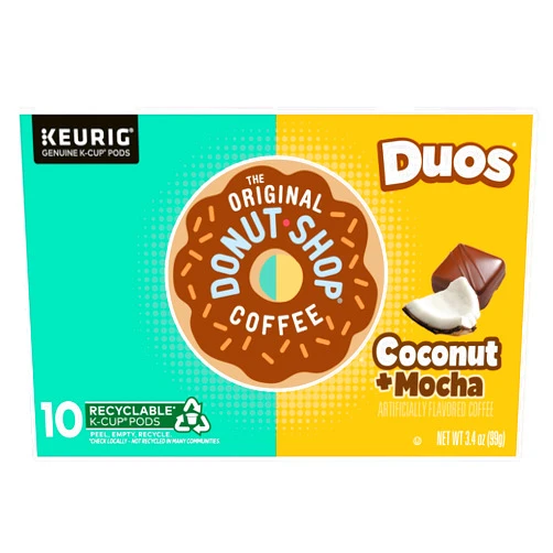 Donut Shop Coffee, Coffee Kcup Coconut Mocha 10 Count, 3.4 Ounce