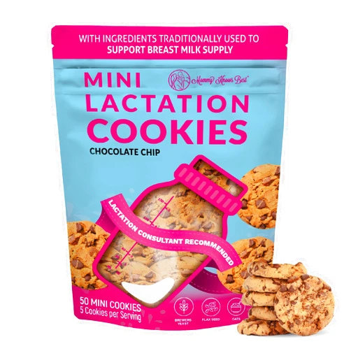 Mommy Knows Best Lactation Cookies Breastfeeding Supplement - Chocolate Chip - Support Mothers Breast Milk Supply Increase - with Brewers Yeast Powder, Oat Flour, and Flax for Lactation - Fenugreek Free - 1.25 LBS