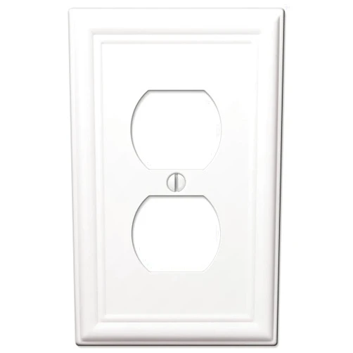Amerelle 149DW Chelsea Wallplate, 1 Duplex, Steel, White, 1-Pack