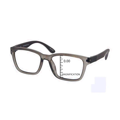 ProEyes Nuclear, Progressive Blue Cut Reading Glasses, Wood Like Arms, 0 Power on Top Lens, Anti-Reflective