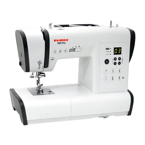 FAMILY 100 PRO|Computerized Easy-To-Use Sewing Machine with Top Loading Bobbin (Horizontal Rotary Hook), 163 Stitch Apllications, 80 Built-in Stitches, Accessory Kit and Foot Pedal, Extension Table