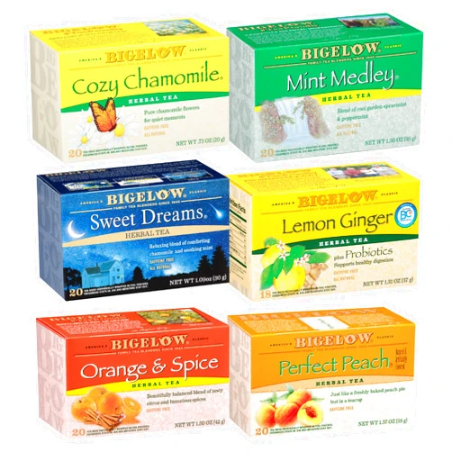Bigelow Tea Bigelow Herbal Tea 6 Flavor Variety Pack, Caffeine Free Herbal Teas, 118 Tea Bags Total Mixed Variety 118 Count (Pack of 1)