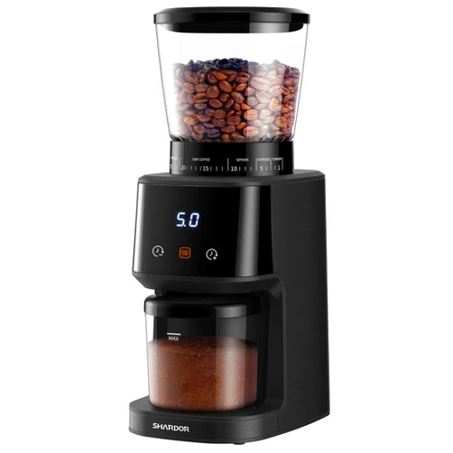 SHARDOR Conical Burr Coffee Bean Grinder with Precision Timer, Touchscreen Adjustable Electric Burr Mill with 31 Precise Settings for Home Use, Matte Black