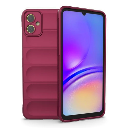 Asuwish Phone Case for Samsung Galaxy A05 with Tempered Glass Screen Protector and Soft TPU Slim Thin Shockproof Protective Silicone Cell Cover Accessories Ao5 A 05 Women Men Mobile Girls Wine Red