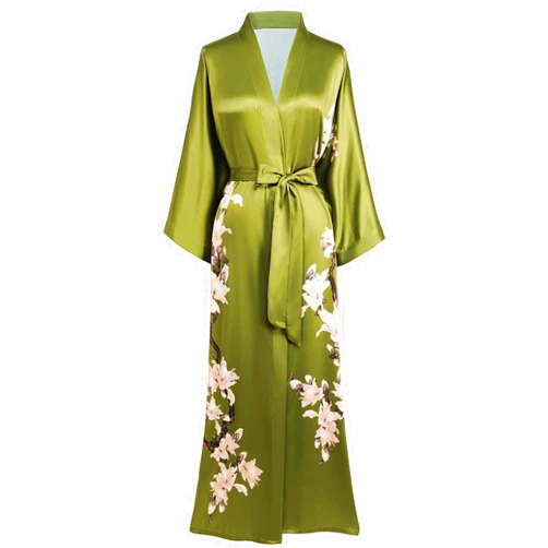 BABEYOND Kimono Robe Cover up with Box Long Floral Satin Sleepwear Silky Bathrobe Bachelorette Robe