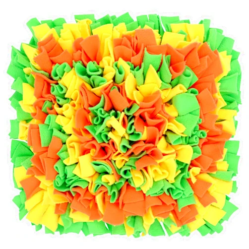 LIVEKEY Pet Snuffle Mat for Dogs, Dog Feeding Mat, Nosework Training Mats for Foraging Instinct Interactive Puzzle Toys (Orange&Green&Yellow)