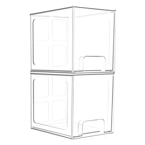 Vtopmart 2 Pack Stackable Storage Drawers, 6.6''Tall Acrylic Bathroom Makeup Organizers,Clear Plastic Storage Bins For Vanity, Undersink, Kitchen Cabinet,Pantry Organization and Storage