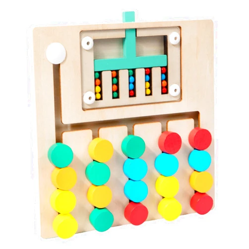 Biottro Montessori Toys for 3+ Year Old, Wooden Color Matching Puzzle Toy Brain Teasers Logic Game Preschool Educational Learning Toys for Kids Boys Girls 3 4 5 6 7 Years Old (5 Color)