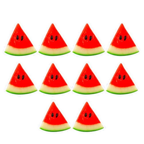 JCBIZ 10pcs Simulation Mini Watermelon Slices Artificial Fruit Lifelike Decorative Fruits for Kitchen Home Decor