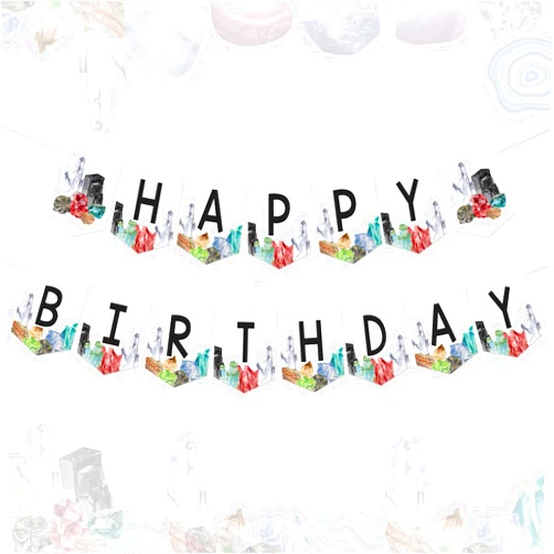Balterever Geology Birthday Party Decorations Rocks Geology Birthday Party Decorations Geology Theme Happy Birthday Banner Crystal Themed Happy Birthday Banner for Boys and Girls