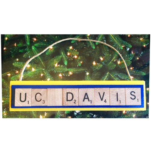 Handmade AGGIES UC Davis University of California Christmas Ornament Letters Tiles