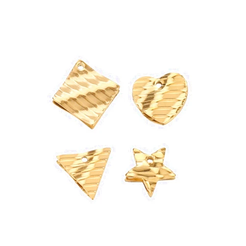 gande 20pcs Stainless Steel Embossing Bent Star Heart Charms Pendants DIY Jewelry Making Women Earrings Accessories Bracelet Supplies (Color : GDstar)