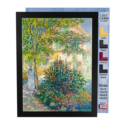 Lost Cabin art & decor Camille Monet in The Garden by Claude Monet Canvas Premium Giclee Art Print Unframed | Fine Artwork Painting Reproduction | Wall Art Decor Canvas Poster Gift | 12x16 Canvas