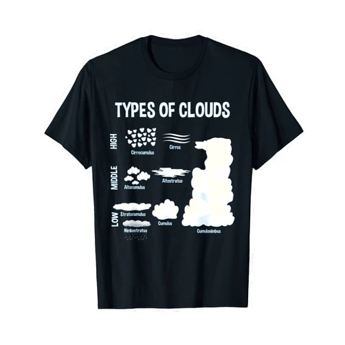 Funny Meteorology Meteorologist Clouds Design Types of Clouds, Meteorology Weatherman Gift T-Shirt
