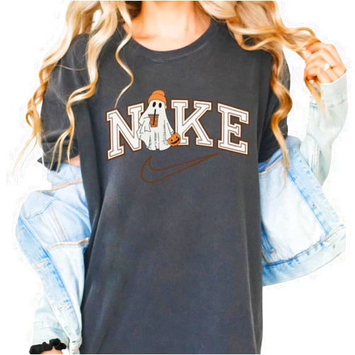 Handmade NlKE Logo with Customized Halloween Consept, Funny Halloween Sweatshirt