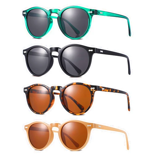 GGSTDDUP 4 Pack Polarized Sunglasses for Women Men Retro Round Trendy Shades with UV400 Protection Vintage Classic