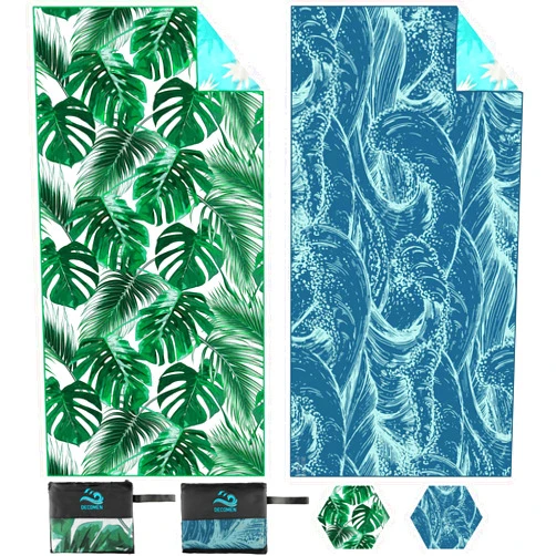 DECOMEN Beach Towel, 2 Packs Microfiber Beach Towels, Oversized Lightweight Quick Dry (73
