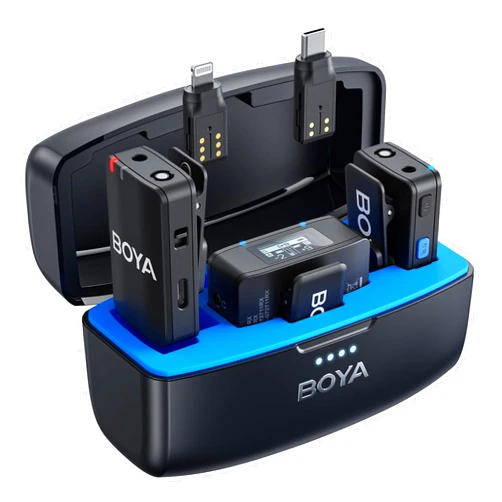 BOYAMIC Wireless Lavalier Microphone for iPhone Android Smartphone Camera, Onboard Recording, 656ft Range, 10h Battery Life, Clip on Wireless Lapel Mic for Live Streaming Video Conference Recording