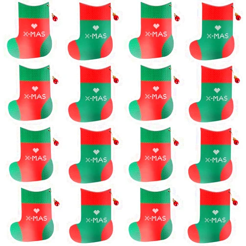 NUOBESTY Candy Boxes 20pcs Christmas Treat Boxes 3D Christmas Stocking Paper Gable Boxes Candy Goodie Cookie Box For School Holiday Classroom Party Favor Supplies Decorations Candy Box