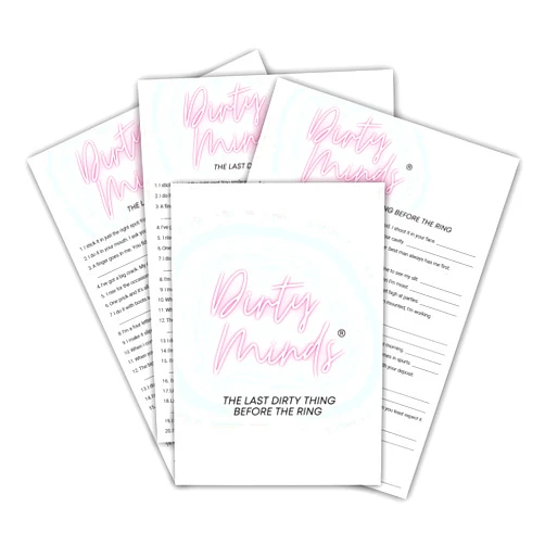 TDC Games Dirty Minds Bachelorette Party Games for Adults, Bridal Shower Games Quiz with Naughty Clues for 25 Guests, Adult Games for Game Night, Couples Games for Adults, Funny Wedding Shower Games