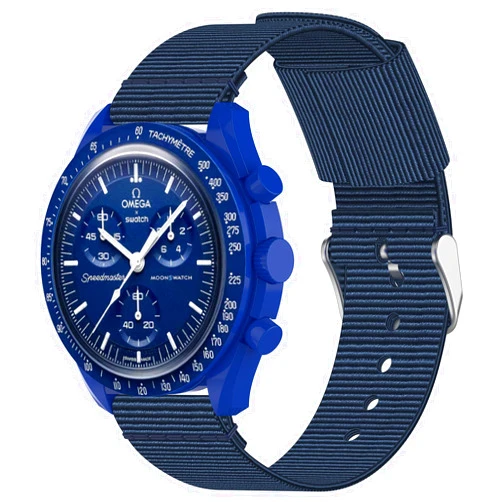 Wizvv 20mm Wear-Resistant Nylon Watch Band for Omega X Swatch Moonswatch Speedmaster, Compatible with Omega Moonswatch Nylon Watch Strap Quick Release Straps Replacement for Women Men