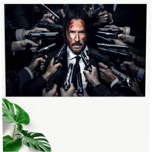 Custom John Wick Poster Painting Print, Canvas Wall Art, Movie Decor for Bedroom, Living Room