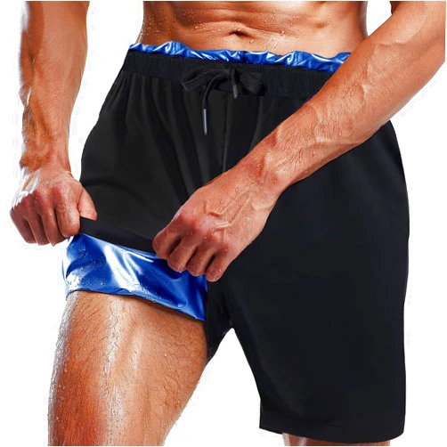 Everfion Sauna Shorts for Men Sweat Pants with Drawstring, Heat Trapping Sweat Shorts Sauna Suit for Men Workout Gym Exercise