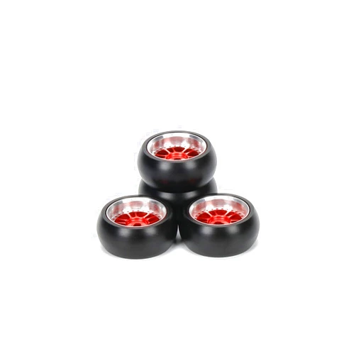 RCAWD 4X Alloy Rim Wheel Classic Drift Tire for Rc Hobby Model Car 1/28 Wltoys K969 K989 P929 Drift Rally Kyosho Mini-Z Mini-Q Mini-D(Red)