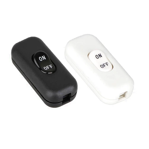 Zo.Yehaa 2PCS Inline Cord Switch, On/Off Lamp Control Appliance Switch Rocker AC120V 10A, 250V 6A Suitable for Table Desk Lamp Appliance, White+Black