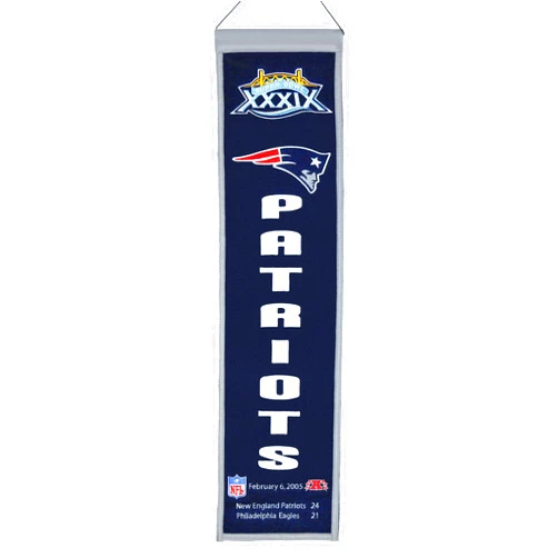 Winning Streak NFL New England Patriots Super Bowl XXXIX Banner